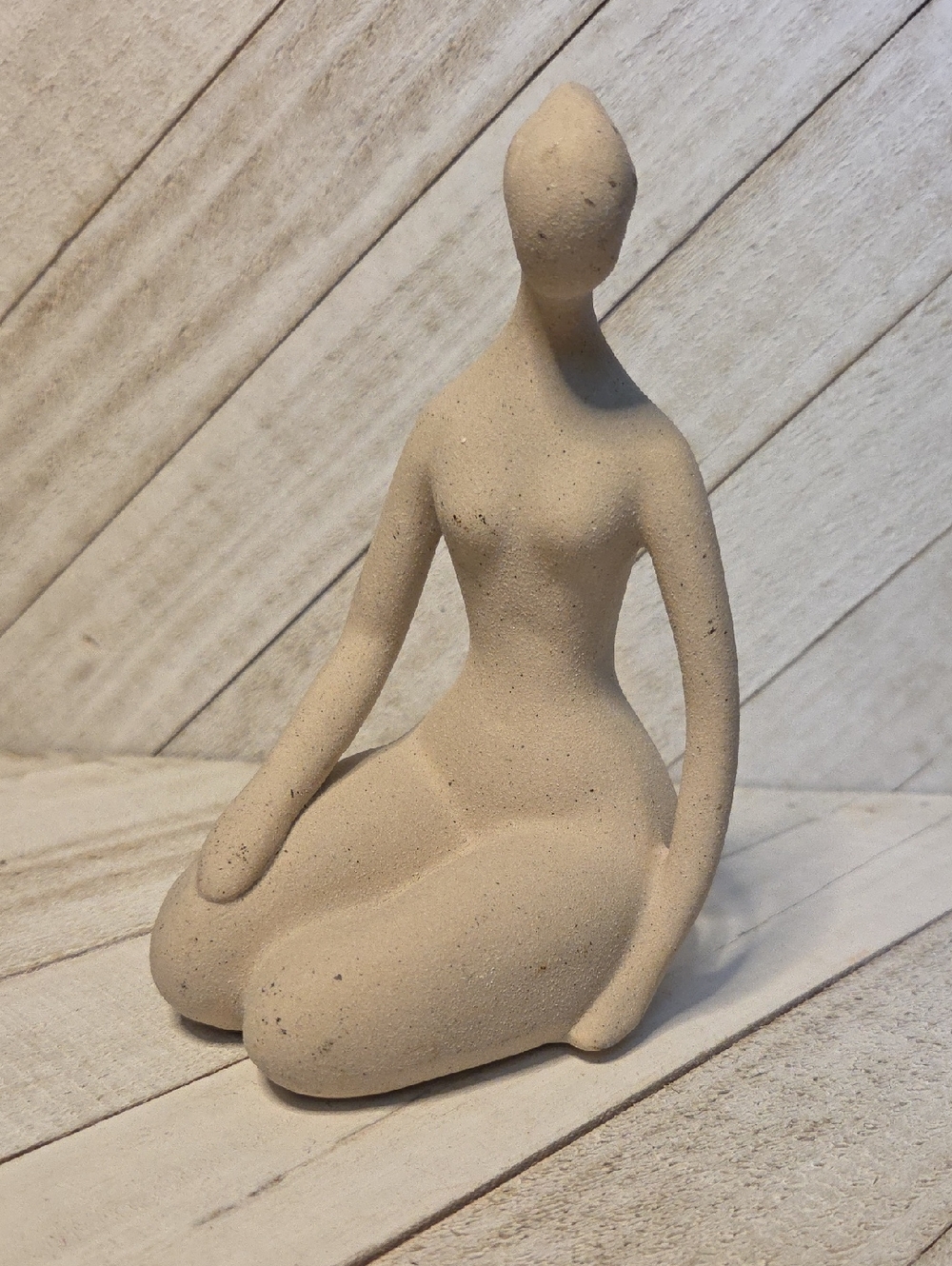 Small Sitting Lady Female Figure Sculpture